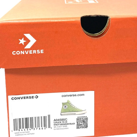 Converse Chuck 70 High Shoes Casual Men's Sneakers Canvas Vitality Green A04585C - Picture 10 of 11